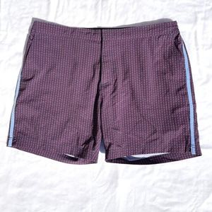 Fair Harbor Mens 36 Red Blue Print Swim Trunks Shorts Liner Drawstring